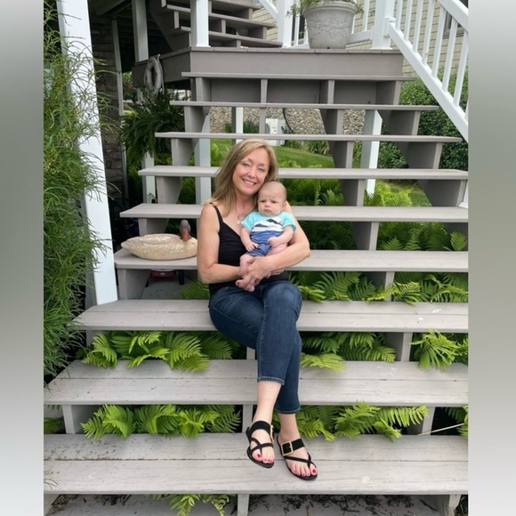 Veronica Beard Salva Black Suede Sandals with Tan Buckle - Picture 9 of 9